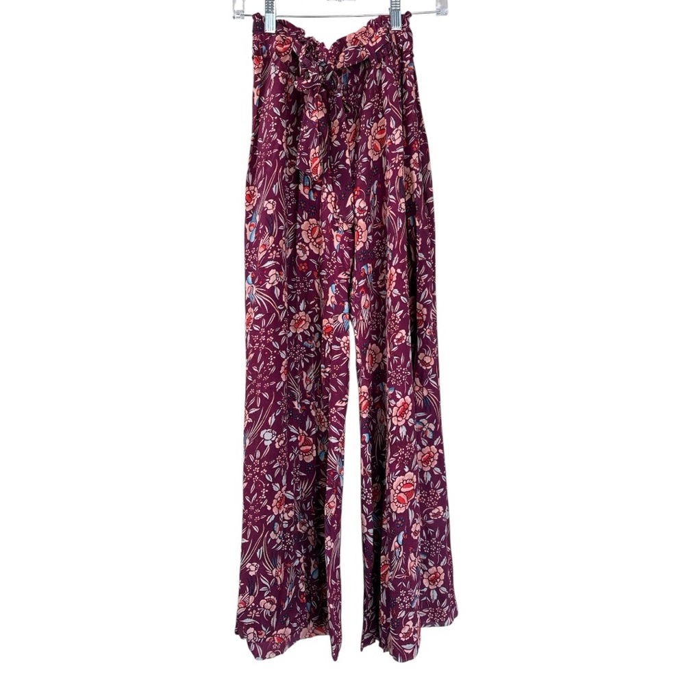 Free People One Rayon Wide Leg Bohemian Pants Size Small